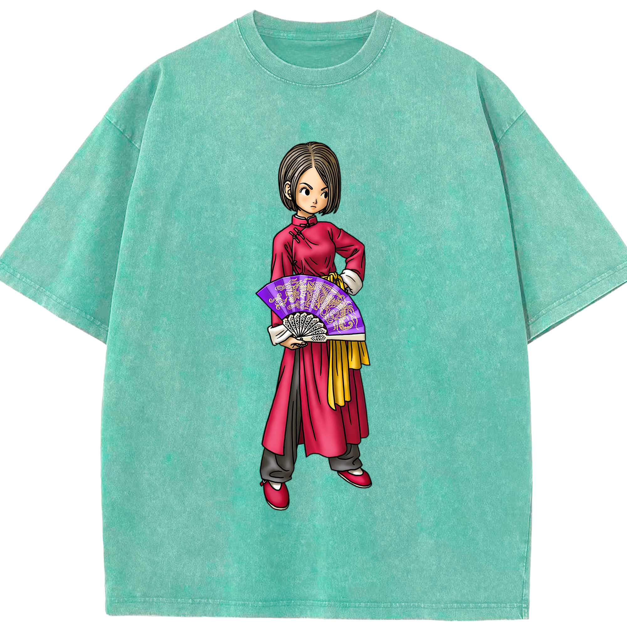 （画像用） ドラゴンクエスト Doragon Kuesuto Dragon Quest 綿100% ヴィンテージ風 半袖Tシャツ（フロントプリント）